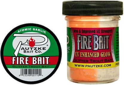 Picture of Pautzke PFBT/ATMGAR Fire Bait Glitter Trout Bait, 1.5 oz, Atomic Garlic