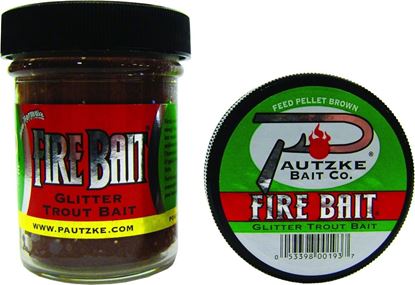 Picture of Pautzke PFBT/FPBRN Fire Bait Glitter Trout Bait, 1.5 oz, Feed Pellet Brown