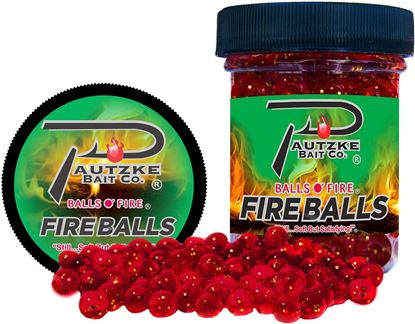 Picture of Pautzke PFBLS/RD/GLT Fire Balls 1.65oz, Red/Glitter