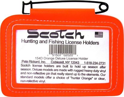 Picture of Pete Rickard 154-D License Holder Orange Heavy-Duty Vinyl