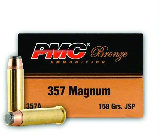 Picture of PMC 357A Bronze Pistol Ammo 357 MAG, JSP, 158 Gr, 1471 fps, 50 Rnd, Boxed