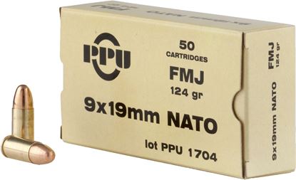 Picture of PPU PPN9 Pistol Ammo 9x19 NATO FMJ 124gr