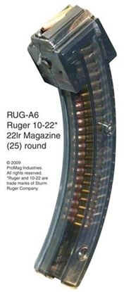 Picture of ProMag RUGA6 Ruger 10/22 Magazine .22 LR 25 Rd Clear State Laws Apply