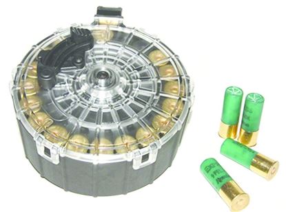 Picture of ProMag SA1A6 Saiga Drum Magazine 12g 20rd Black State Laws Apply