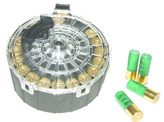 Picture of ProMag SA1A6 Saiga Drum Magazine 12g 20rd Black State Laws Apply