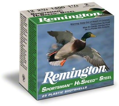 Picture of Remington SSTHV12HM4 Sportsman Hi-Speed Steel Shotshell 12 GA, 3 in, No. 4, 1-1/4oz, Max Dr, 1400 fps, 25 Rnd per Box