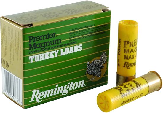 Picture of Remington P1235M4 Premier Magnum Shotshell 12 GA, 3-1/2 in, No. 4, 2-1/4oz, Max Dr, 1150 fps, 10 Rnd per Box