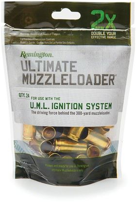 Picture of Remington 24153 MLZ Ult. Ignition Source Primed Brass Case for M700 Ultimate Muzzle Loader 24 per Bag