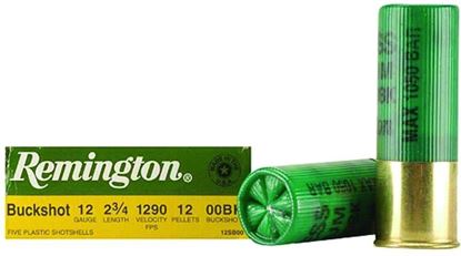 Picture of Remington 12SB00 Express Magnum Shotgun Ammo 12 GA, 2-3/4 in, 00B, 12 Pellets, 1290 fps, 5 Rounds, Boxed