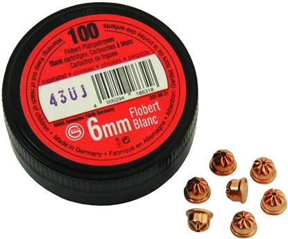 Picture of RWS 2252755 2130327 Rifle Ammo 22 LR/6MM BLANK, Crimped, 100 Rounds, Boxed
