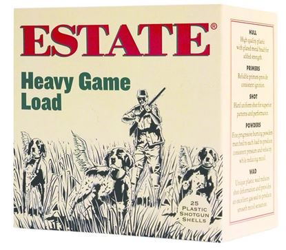 Picture of Estate HG12-8 Upland Shotshell 12 GA, 2-3/4 in, No. 8, 1-1/8oz, 3-1/4 Dr, 1255 fps, 25 Rnd per Box