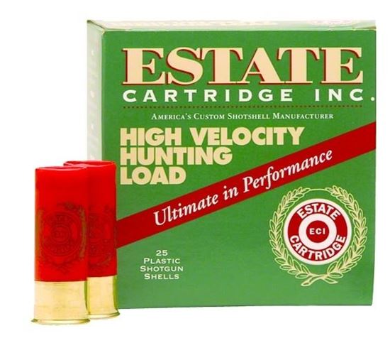 Picture of Estate HV12-4 High-Velocity Shotshell 12 GA, 2-3/4 in, No. 4, 1-1/4oz, 3-3/4 Dr, 1330 fps, 25 Rnd per Box