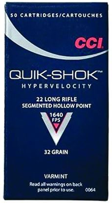 Picture of CCI 0064 Segmented Hollow Point Rimfire Ammo 22 LR, CPSHP, 32 Grains, 1640 fps, 50 Rounds, Boxed