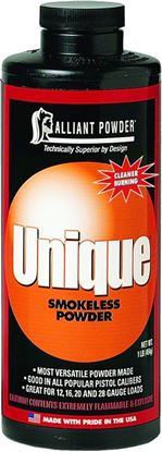 Picture of Alliant UNIQUE Smokeless Shotgun/Handgun Powder 1 Lb State Laws Apply