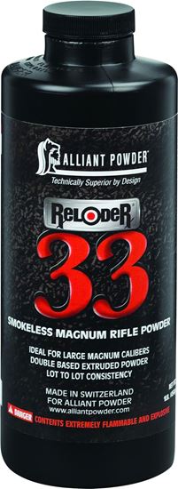 Picture of Alliant RELODER 33 Smokeless Magnum Rifle Powder 1 Lb State Laws Apply