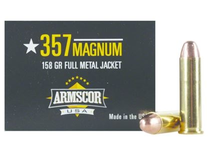 Picture of Armscor FAC357-6N Pistol Ammo 357 MAG, FMJ, 158 Gr, 1545 fps, 50 Rnd, Boxed