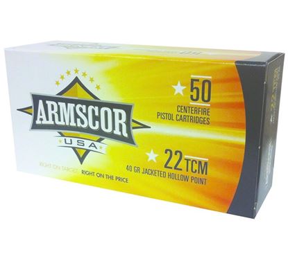 Picture of Armscor FAC22TCM9R-1n FAC22TCMNR-1N Pistol Ammo 22 TCM, JHP, 39gr, 50 Rnd, Boxed