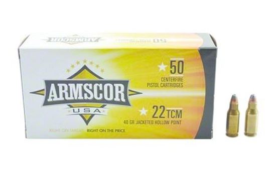 Picture of Armscor FAC22TCM-IN Pistol Ammo 22 TCM, JHP, 40 Gr, 1875 fps, 50 Rnd, Boxed