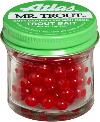 Picture of Atlas-Mike's 75056 Mr Trout Sugar Cured Salmon Eggs, Red 1oz Jar (414813)