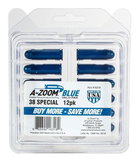 Picture of A-Zoom 16318 38 Spec Snap Cap, Blue, 12Pk