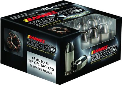 Picture of Barnes 21555 TAC-XPD Pistol Ammo 45 ACP, TAC-XP HP, 185 Gr, 1000 fps, 20 Rnd, Boxed