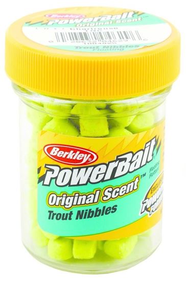 Picture of Berkley TNC PowerBait Trout Nibbles Chartreuse 1.1oz Jar