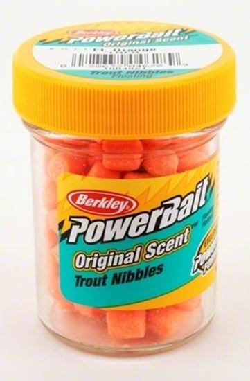 Picture of Berkley TNFO PowerBait Trout Nibbles Fl. Orange 1.1oz Jar (112093)