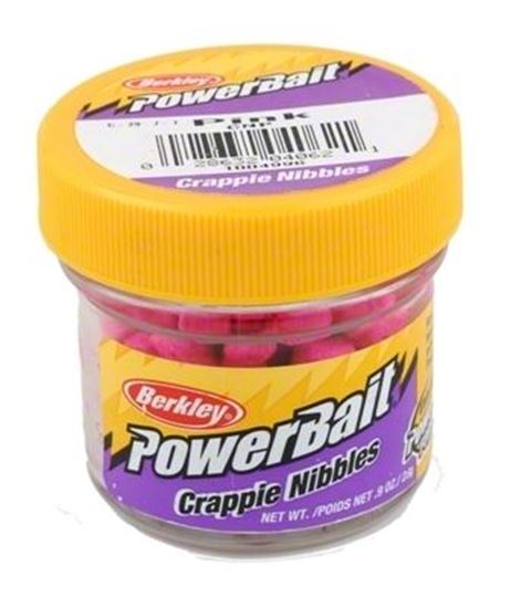 Picture of Berkley CNP PowerBait Biodegradable Crappie Nibbles Pink 0.9oz Jar