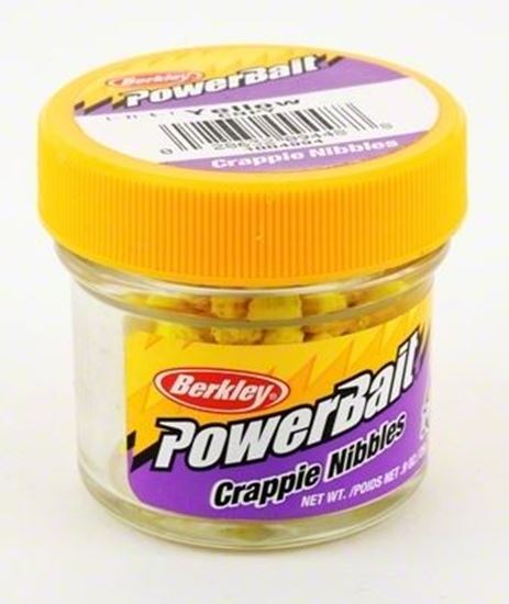 Picture of Berkley CNPY PowerBait Biodegradable Crappie Nibbles Yellow 0.9oz Jar