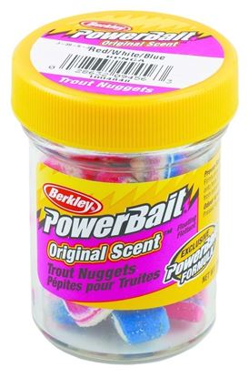 Picture of Berkley BPNCA PowerBait Biodegradable Power Nuggets Capt. America R/W/B 1.1oz Jar