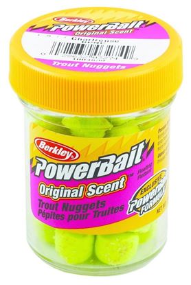 Picture of Berkley BPNC PowerBait Biodegradable Power Nuggets Chartreuse 1.1oz Jar