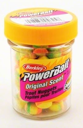 Picture of Berkley BPNRB PowerBait Biodegradable Power Nuggets Rainbow 1.1oz Jar (128057)