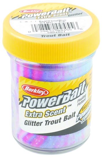 Picture of Berkley STBGCA PowerBait Glitter Trout Bait Capt. America R/W/B 1.75oz Jar (034533)