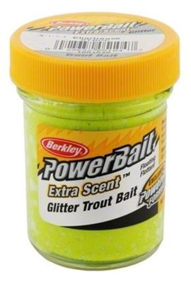 Picture of Berkley STBGC PowerBait Glitter Trout Bait Chartreuse 1.75oz Jar (034534)