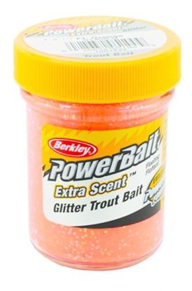 Picture of Berkley STBGFO PowerBait Glitter Trout Bait Fluorescent Orange 1.75oz Jar (112095)