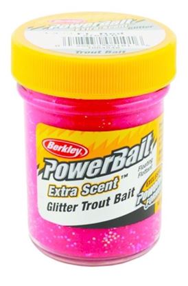 Picture of Berkley STBGFR PowerBait Glitter Trout Bait Fluorescent Red 1.75oz Jar