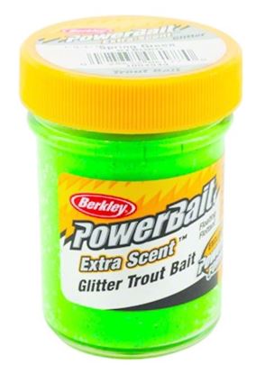 Picture of Berkley STBGSG PowerBait Glitter Trout Bait Spring Green 1.75oz Jar (035633)