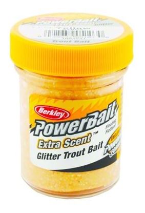 Picture of Berkley STBGY PowerBait Glitter Trout Bait Yellow 1.75oz Jar (035636)