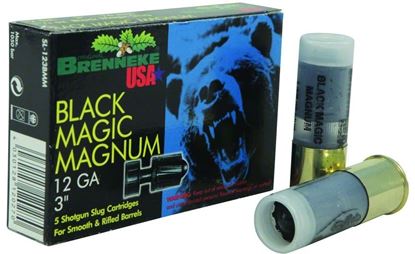 Picture of Brenneke SL-123BMM Black Magic Magnum Rifled Slugs 12 GA, 3 in, 1-3/8oz, 1502 fps, 5 Rnd per Box