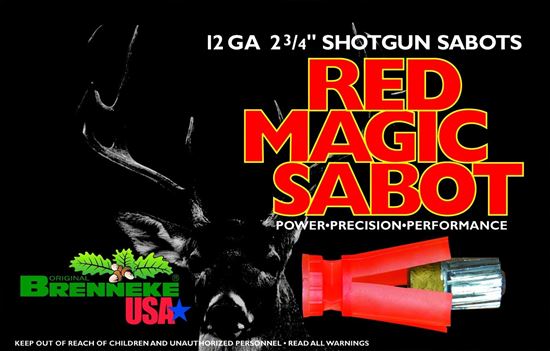 Picture of Brenneke SL122RMS Red Magic Sabot Slugs 12 GA, 2-3/4 in, 1oz, 1584 fps, 5 Rnd per Box