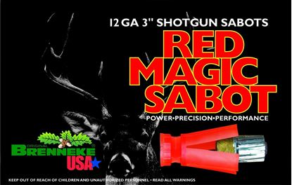 Picture of Brenneke SL123RMS Red Magic Sabot Slugs 12 GA, 3 in, 1oz, 1756 fps, 5 Rnd per Box