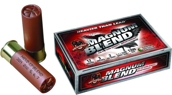 Picture of HEVI-Shot 41255 Magnum Blend Shotshell 12 GA, 3 in, No. 5,6,7 shot, 2oz, 1200 fps, 5 Rnd per Box