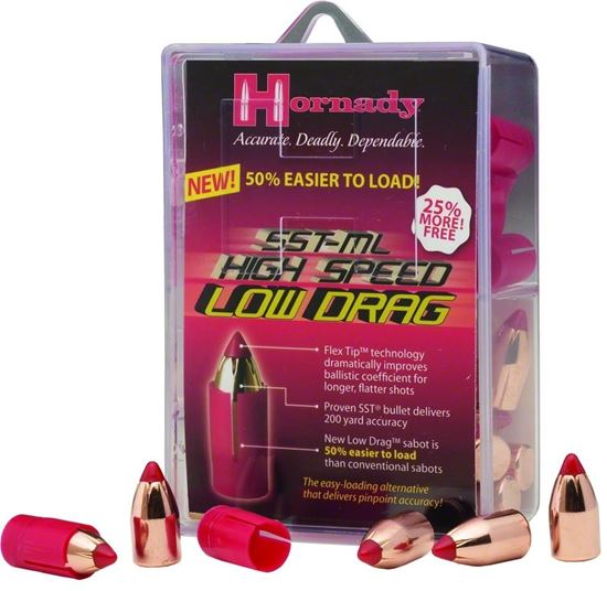 Picture of Hornady 67263 Muzzleloading Sabots with Bullets 50Cal Low Drag w/45Cal 300 SST 20Rnd