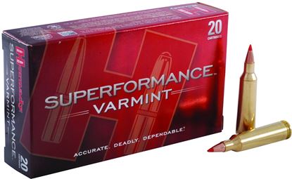 Picture of Hornady 83366 Superformance Varmint Rifle Ammo 22-250 REM, V-MAX, 50 Grains, 4000 fps, 20, Boxed