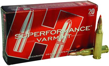 Picture of Hornady 8343 Superformance Varmint Rifle Ammo 243 WIN, V-MAX, 58 Grains, 3925 fps, 20, Boxed