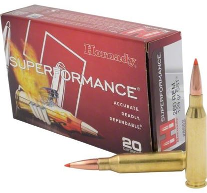 Picture of Hornady 8552 Superformance Rifle Ammo 260 REM, SST, 129 Grains, 2930fps, 20, Boxed