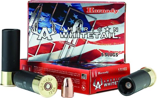 Picture of Hornady 86271 American Whitetail Shotgun Slugs 12 GA, 2-3/4 in, 3/4oz, 1825 fps, 5 Rnd per Box