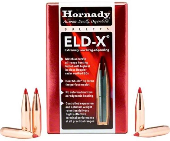 Picture of Hornady 25418 ELD-X Rifle Bullet 25 Cal .257 110 Gr ELD-X 100Rnd