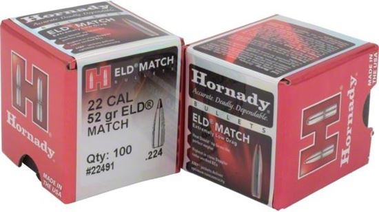 Picture of Hornady 22791 ELD Match Rifle Bullets, 22 CAL .224 75 Gr, 100 Box