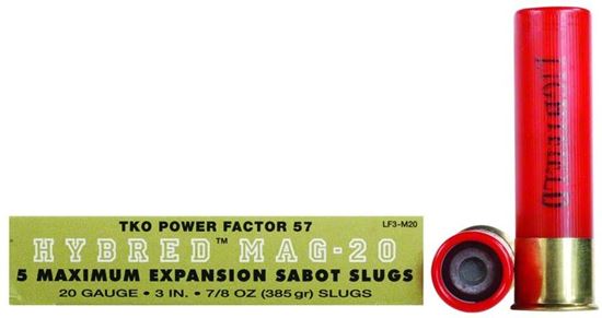 Picture of Lightfield LF3-M20 Hybred Mag-20 Maximum EXPansion Sabot Slugs 20 GA, 3 in, 7/8oz, Max Dr, 1700 fps, 5 Rnd per Box